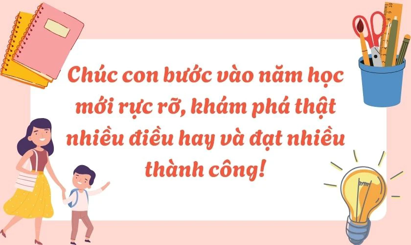 Thiệp chúc mừng khai giảng năm học mới cho con cái