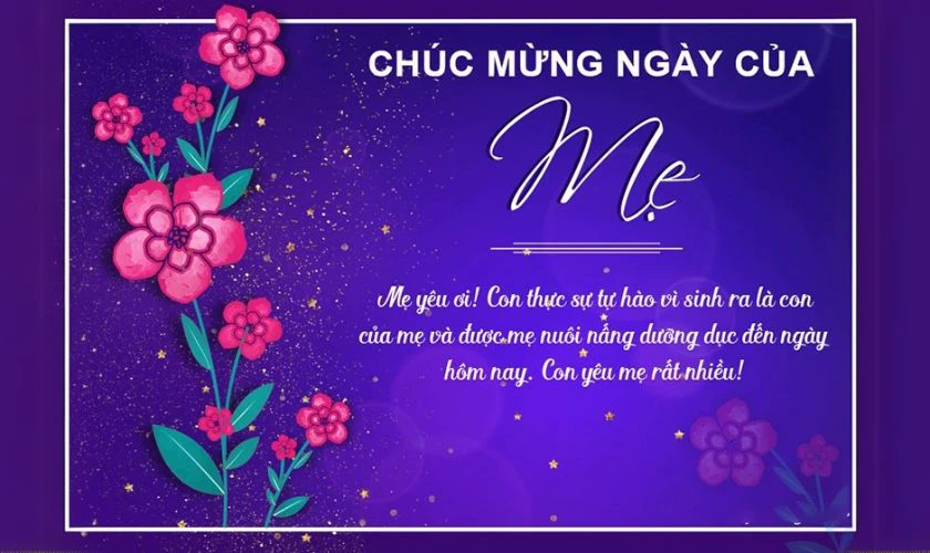 Thiệp chúc mừng ngày của Mẹ cho mẹ chồng