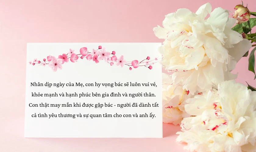 TMẫu thiệp chúc mừng ngày của Mẹ cho mẹ người yêu