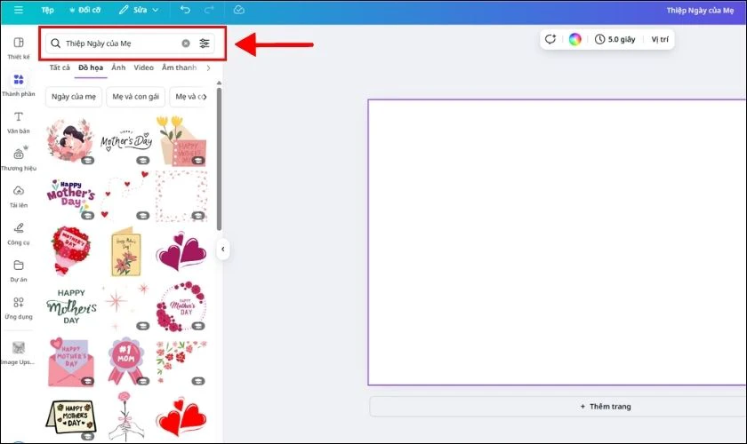 Cách làm thiệp cho ngày của mẹ online bằng Canva
