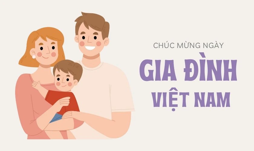 Thiệp chúc mừng ngày Gia Đình Việt Nam 28/6 3D sắc nét