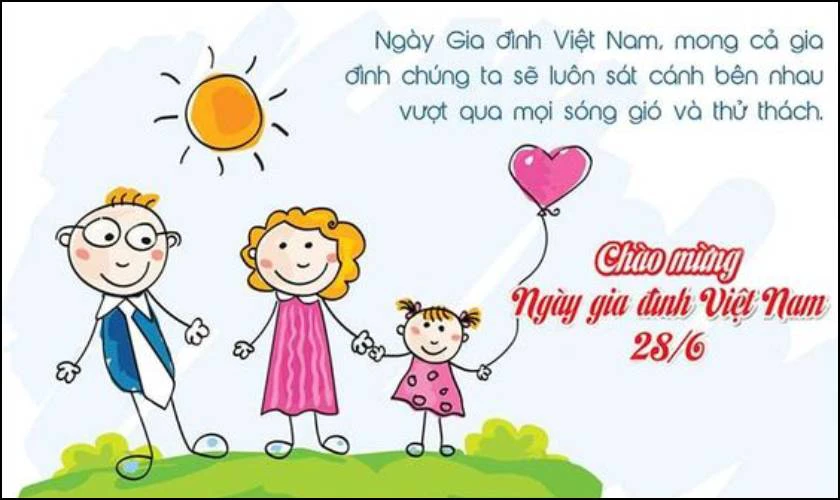 Thiệp chúc mừng ngày Gia đình Việt Nam mẫu số 1