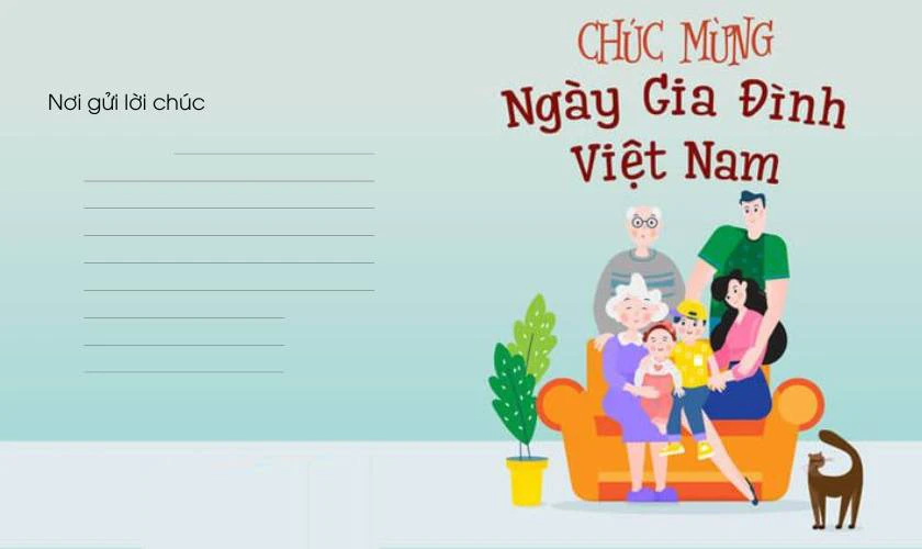 Thiệp chúc mừng ngày Gia đình Việt Nam mẫu số 2