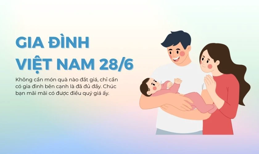 Thiệp chúc mừng ngày Gia Đình Việt Nam 3D tải miễn phí