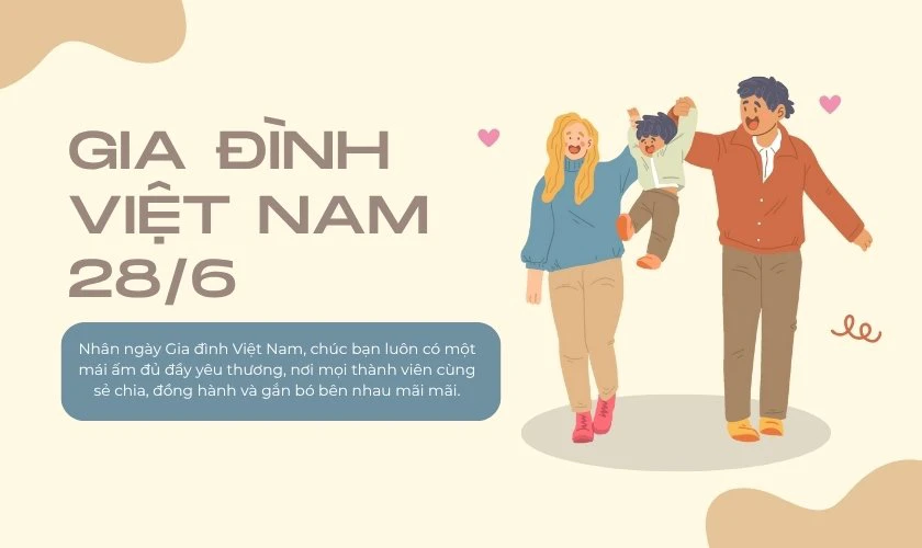 Thiệp mừng ngày Gia Đình Việt Nam 2025 độc đáo