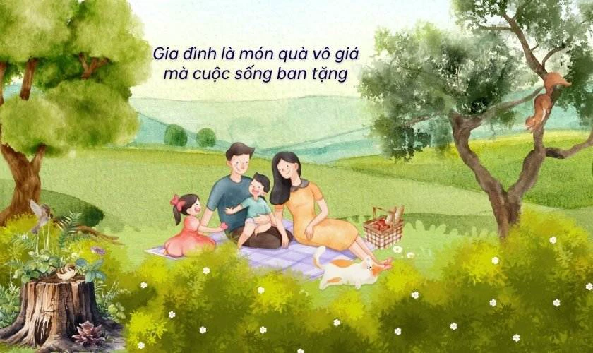 Hình ảnh cả nhà cùng nhau cắm trại