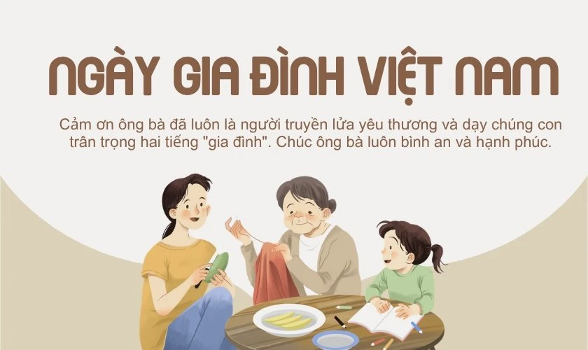 Thiệp chúc mừng ngày Gia Đình Việt Nam 28/6 dành tặng ông bà