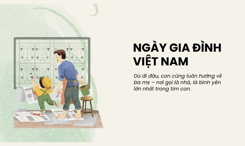 Thiệp chúc mừng ngày Gia Đình Việt Nam dành tặng bố mẹ đẹp nhất