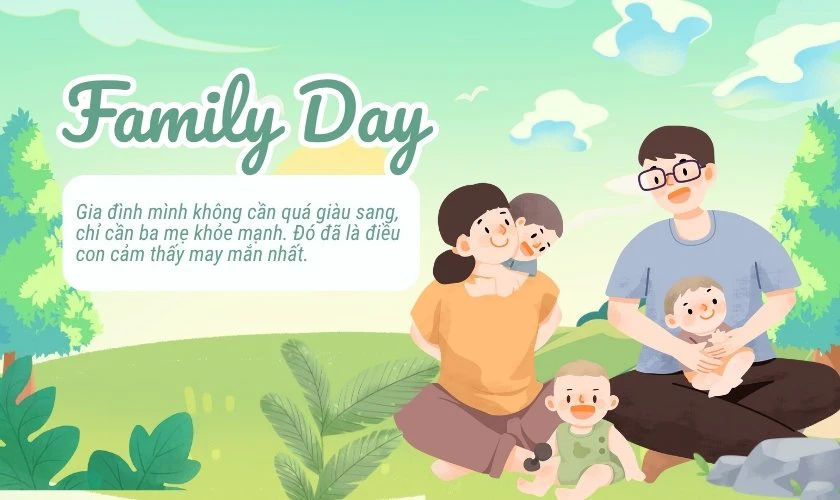 Hình ảnh gia đình đang cùng nhau vui chơi ngày lễ