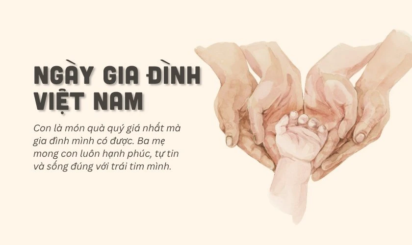 Thiệp chúc mừng ngày Gia Đình Việt Nam 28/6 dành cho con cái