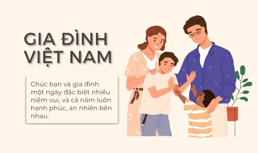 Thiệp chúc mừng ngày Gia Đình Việt Nam 28/6 3D