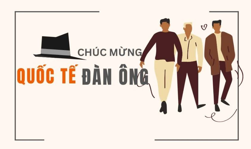 Thiệp chúc mừng ngày quốc tế đàn ông đơn giản mới