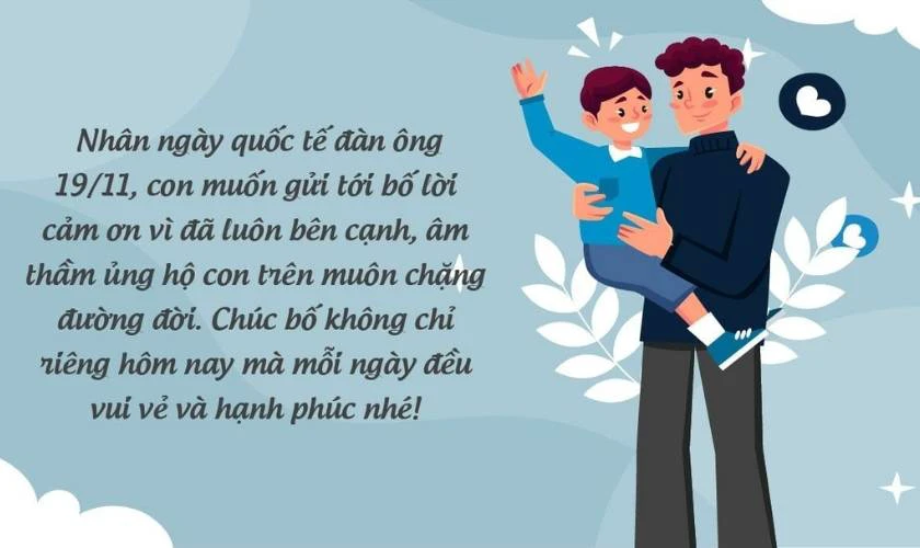 Mẫu thiệp chúc mừng ngày Quốc tế Đàn ông 19/11 cho bố đẹp