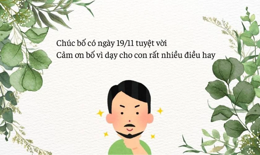 Mẫu thiệp chúc mừng ngày Quốc tế Đàn ông 19/11 cho bố xịn