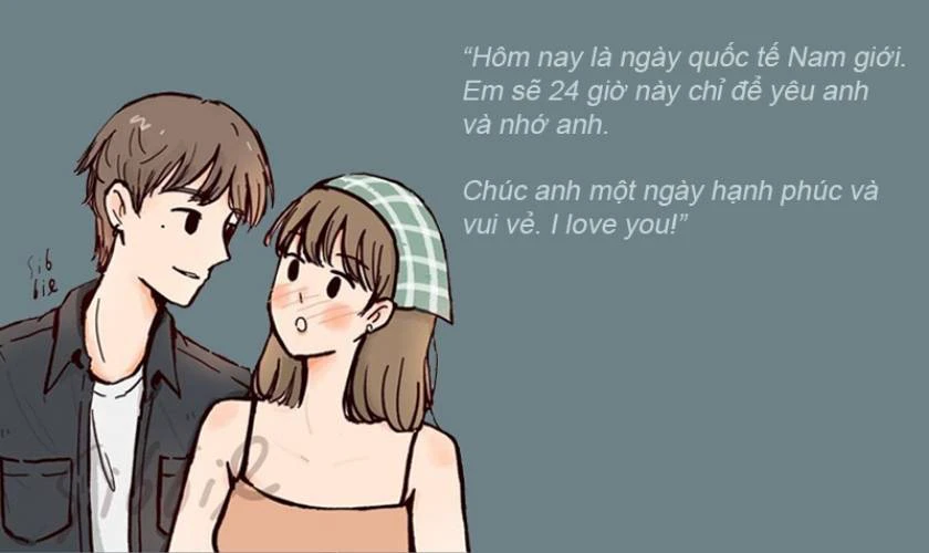 Mẫu thiệp chúc mừng ngày Quốc tế Đàn ông 19/11 cho crush cute