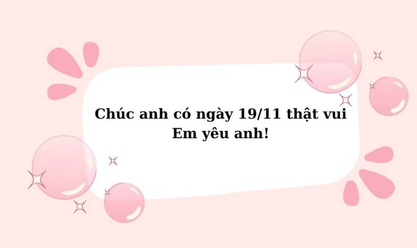 Mẫu thiệp chúc mừng ngày Quốc tế Đàn ông 19/11 cho crush đơn giản