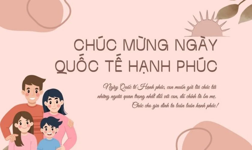 Thiệp ngày Quốc tế Hạnh phúc 20/3/2025 cho gia đình