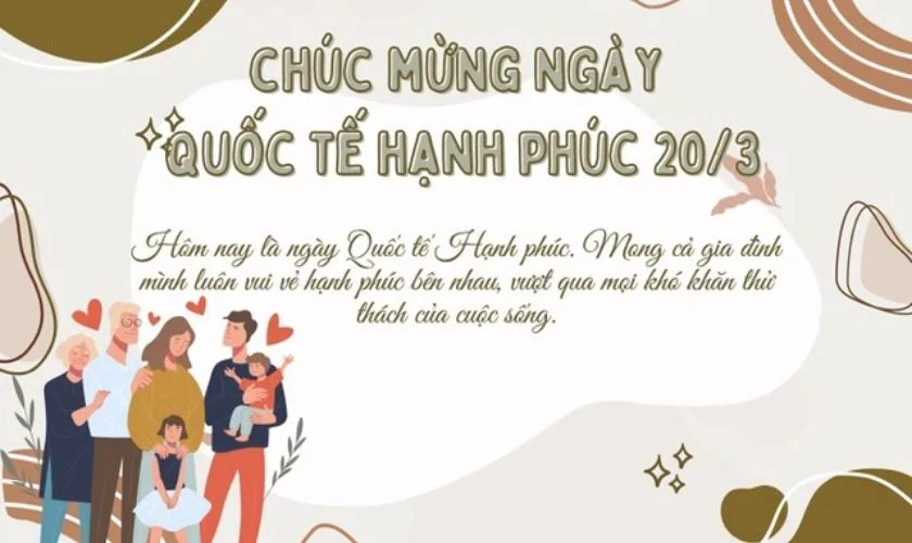 Thiệp Quốc tế Hạnh phúc 20/3/2025 cho gia đình đẹp