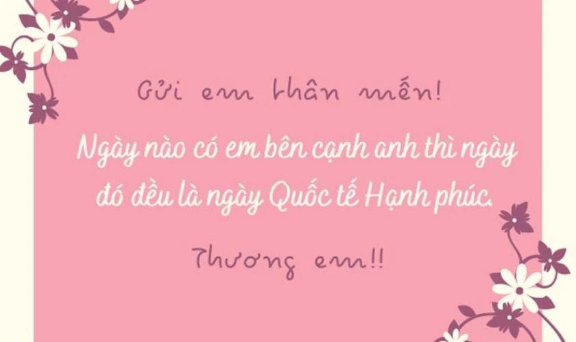 Thiệp mừng ngày Quốc tế Hạnh phúc 20/3/2025 cho người yêu