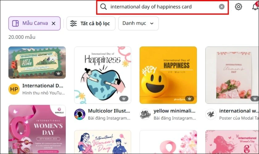 Cách làm thiệp chúc mừng ngày Quốc tế Hạnh phúc 20/3/2025 online với Canva