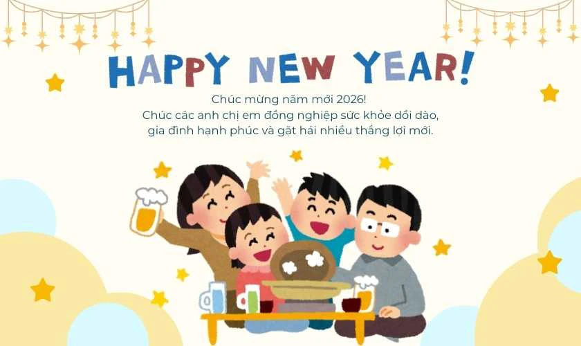 Thiệp chúc Tết 2026 Bính Ngọ cho nhân viên