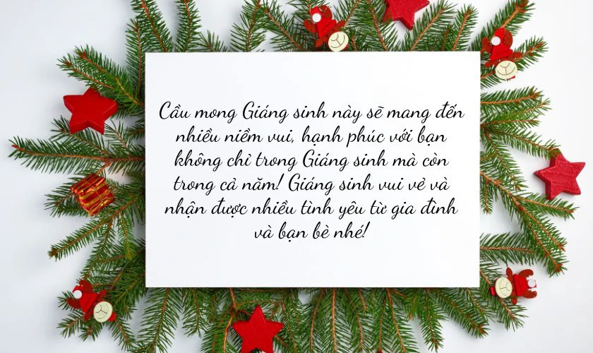 Thiệp Noel cho bạn bè có lời nhắn tình cảm