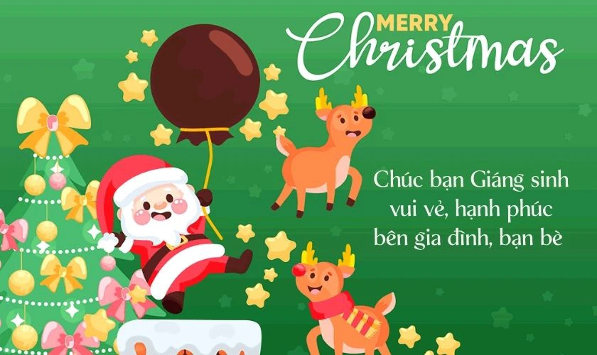 Thiệp Giáng Sinh chibi đáng yêu