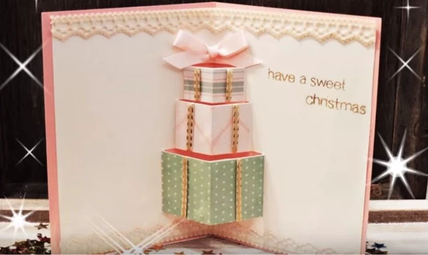 Thiệp Noel có hình hộp quà