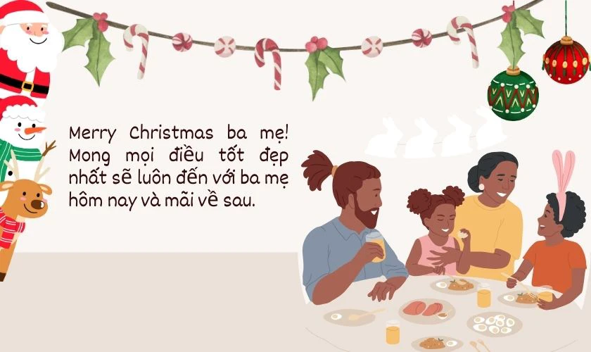Lời chúc mùa Noel cho ba mẹ
