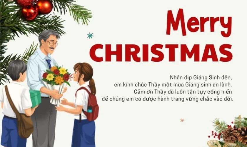 Thiệp Noel cho thầy cô giáo