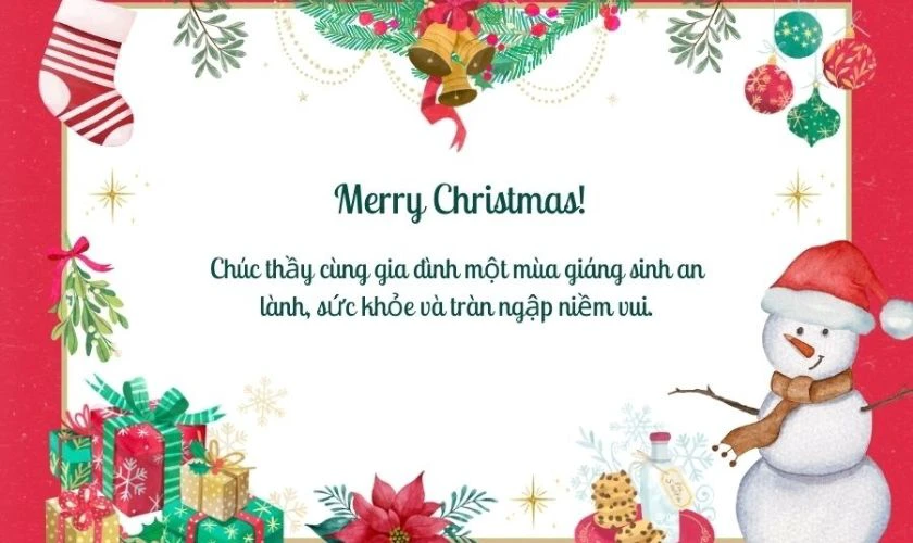 Thiệp Noel cho thầy cô giáo cảm động