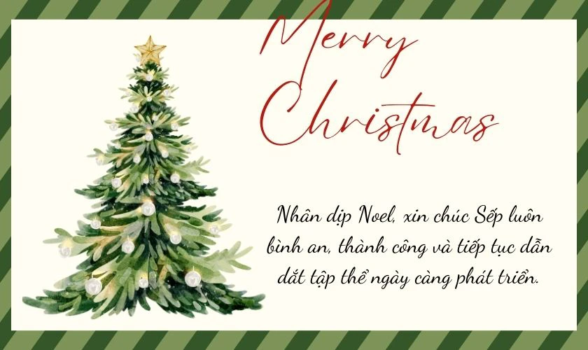 Thiệp Giáng sinh cho sếp có hình cây thông