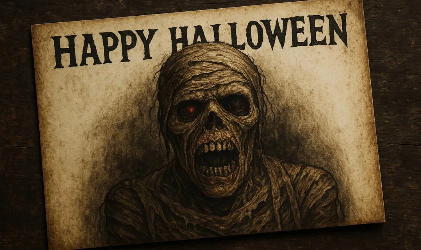 Thiệp Halloween xác ướp độc lạ gây ấn tượng