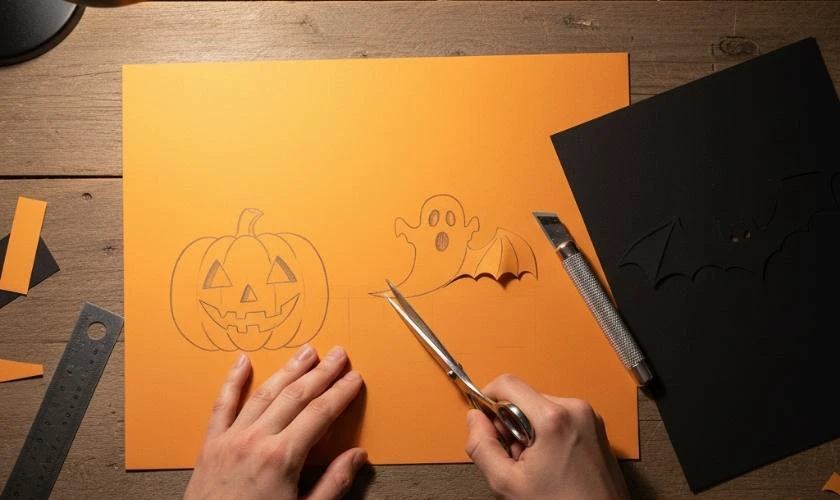 Cách làm thiệp Halloween bằng giấy đơn giản