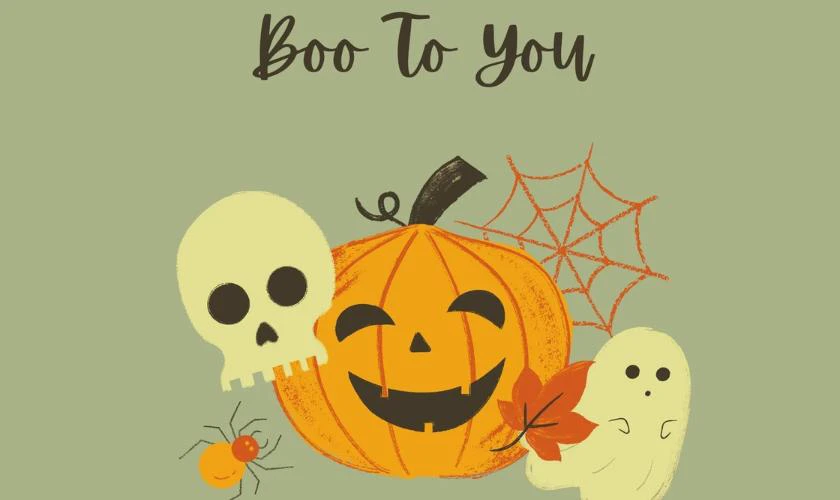 Thiệp Halloween chủ đề ma quái ấn tượng