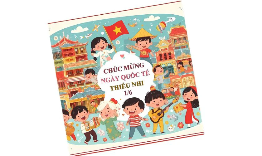Thiệp chúc mừng 1/6 cho bé gái