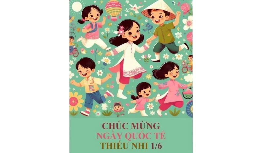 Thiệp mừng 1/6 cho bé gái