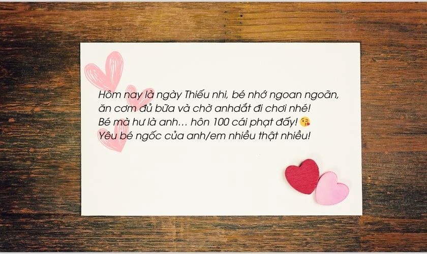 Thiệp 1/6 ngọt ngào cho người yêu