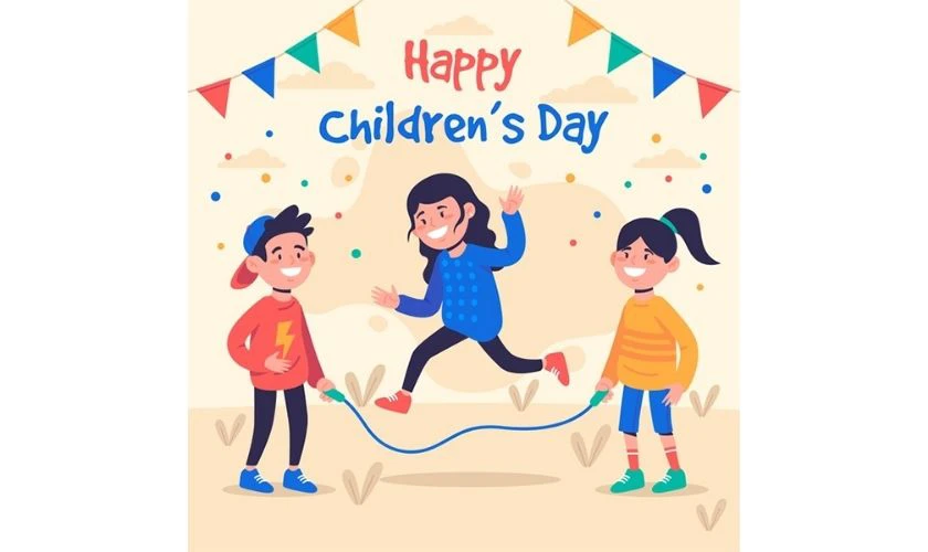 Thiệp Quốc tế Thiếu nhi bằng tiếng Anh