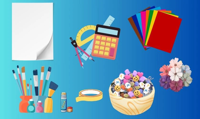 Chuẩn bị nguyên liệu làm thiệp
