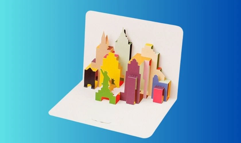 Thiệp Quốc tế Thiếu nhi 3D đơn giản
