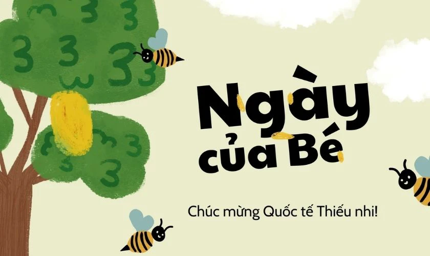 Thiệp 1/6 dễ thương