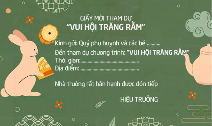 Thiệp mời tiệc Trung thu đẹp mắt