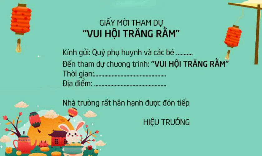Thiệp tiệc Trung thu đẹp mắt
