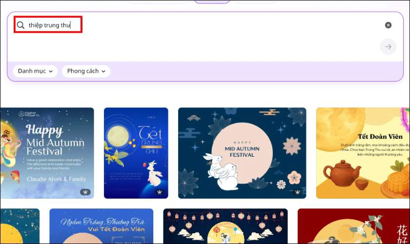 Truy cập Canva và lựa chọn mẫu