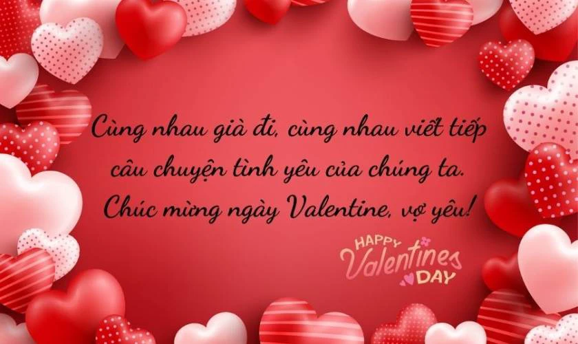 Thư chúc mừng Valentine 2025 tặng vợ