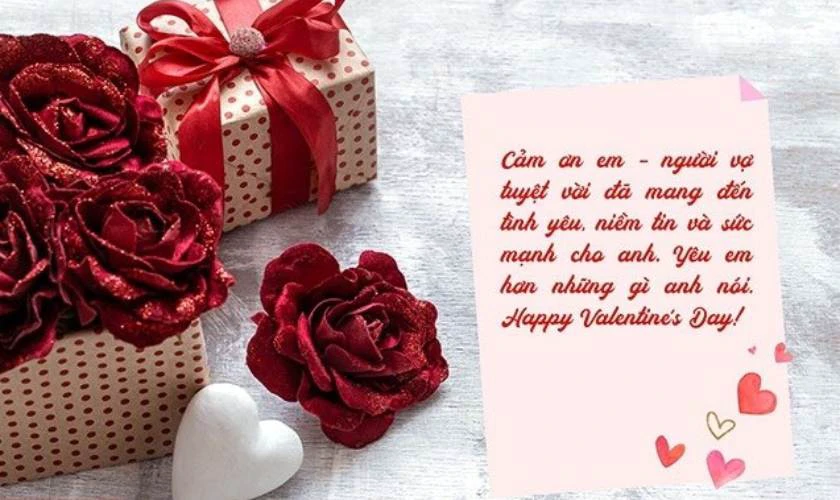 Thư chúc mừng Valentine 2025 tặng vợ ngọt ngào