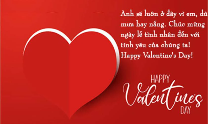 Thư chúc mừng Valentine 2025 tặng vợ, ấm áp