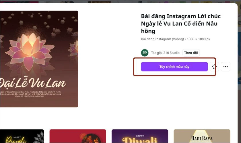 Cách làm thiệp Vu Lan báo hiếu online bằng Canva