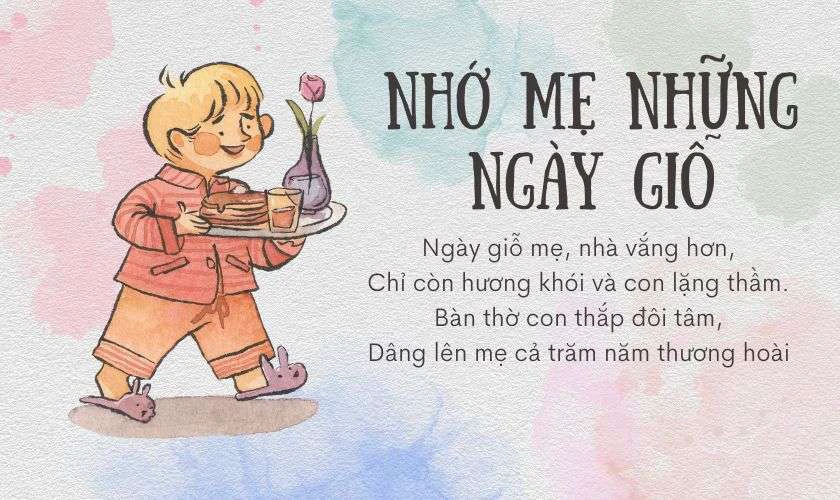 Thơ về mẹ đã mất buồn, nhớ thương